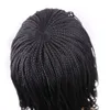 الجملة مبيعات المخزون مضفر مربع الضفائر الباروكة الاصطناعية الشعر النساء سيدة اليومية زي كامل شعر مستعار اللون الأسود الطبيعي