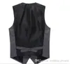 Dostosowane męskie 039 Grey Wedding Groom Vest Groomsmen Kamizel