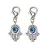 100pcs Hamsa Hand Blue Evil Eye Kabbalah Luck Charms Lobster Clasp Dangle Charms for Jewelry Making Resountings3030083