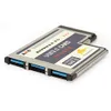 Freeshipping Hot 3 Port USB 3.0 Express Card 54mm PCMCIA Express Card do Laptopa Nowy