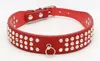 personalisierte Länge Wildleder Haut Jeweled Strass Pet Hundehalsbänder Drei Reihen Sparkly Crystal Diamonds Studded Puppy Dog Collar