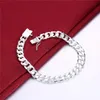 8MM side chain hand chain male money sterling silver plated bracelet men and women 925 silver bracelet SPB2279902406