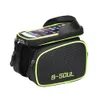 B - Soul Fiets Frame voor Hoofd Top Buis Waterdichte Bike Bag Double Pouch Fietsen voor 6.2 in Mobiele telefoon Fietsaccessoires