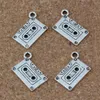 Cassette tape charms hangers voor sieraden maken armband ketting DIY accessoires 23x16mm antiek zilver 50 stks