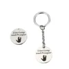 Mode-sieraden accessoires zilveren fijne gepersonaliseerde live lange en welvaren gegraveerde roestvrijstalen lucky sleutelhanger ketting hanger