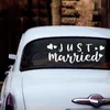 Autocollants Just Married décalcomanie pour fenêtre de voiture imperméable à l'eau décor de mariage autocollants rustique Simple décoration de salle de mariage Stickers muraux bricolage Z643