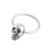 Vente entière1 paire de boucles d'oreilles rondes en forme de tête de mort en acier inoxydable 0.39x0.28 "m15