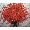 Frameless 붉은 꽃 DIY 디지털 그림 숫자에 의해 아크릴 페인트 추상 현대 벽 아트 캔버스 그림 홈 장식