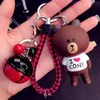 Portachiavi dell'orso bruno della Corea del Sud carino e creativo ciondolo per auto per borsa da ragazza coppia regalo di gioielli appesi a catena chiave.