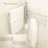 Toallero de aluminio espacial europeo, 4/3/2 brazos, colgador de toallas con ganchos, toallero de baño, barras móviles, productos de baño