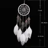 Handgjorda Silver Bead Dream Catcher Wind Chimes Indian Style Feather Pendant Dreamcatcher Creative Car Hanging Decoration Ga456