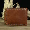 2017 fait à la main en cuir véritable hommes portefeuilles homme Long court petit Vintage moraillon sac à main Designer Carteira avec porte-cartes de crédit