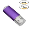Purple Bulk 100pcs Rectangle USB 2.0 Flash Drives 64MB Flash Pen Drive High Speed 64MB Thumb Memory Stick Storage for Computer Laptop Tablet