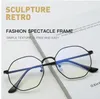 New metal polygon frames, RETRO art, anti blue glasses, European and American frame glasses