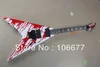 Kostenloser Versand Top Qualität LTD Flying V Custom Shop Blut Tränen James Hetfield E-gitarre Floyd Rose Brücke EMG