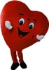 Vuxen Röd Hjärta Mascot Kostym Fancy Heart Mascot Kostym Bröllopsfestkläder