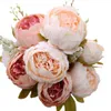 Novo design decorativo decorativo Artificial Flower Blush Silk Peony Flowers Bouquet Flower Peonies Buquet para Flores de Casamento em casa Arranjo
