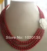 4rangs corail rouge rond 5mm 16-18" collier nature perles en vrac FPPJ