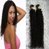 Malaysian Kinky Curly Hair on capsules 100g Natural Keratin Stick Tip Hair Extensions 100pcs U tip curly hair extensions Human