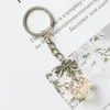 5 mönster Everlasting Flower Key Chain Glass Torkade blommor Key Ring Handväskor Bil Cell Phone Pendant Girl Bag Accessories