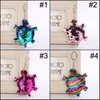 8*15cm Cute Turtle Shiny Keychain Sequins Key Rings Key Chains for Women Cars Bag Accessories Pendant Key Holder 4 Styles