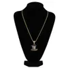 Goud Verzilverd Traphouse Ketting Hanger Mannen Vrouwen Iced Out Out Cubic Zirkoon Ketting Bicolor Sieraden voor Gift, Partij