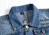 Hommes Gilet Gilets Denim Vestes Sans Manches Slim Fit Manteaux Biker Moto Tops Bleu Clair Livraison Gratuite Grande Taille M-5XL