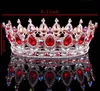Luksusowe nakrycia głowy ślubne kryształy kryształy królewskie korony ślubne księżniczka kryształowe hair akcesoria urodzinowe Tiary Qu9771425