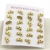 New Arrival Tiny Bicycle Earrings Stainless Steel Earring Golden Sporty Bike Ear Studs Women Kids Girls Jewelry Xmas Gift T147232E