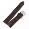 Correas de reloj Correa de reloj de cuero marrón y negro Reemplazo de muñeca con hebilla suave genuina Se adapta a Relojes Hombre 14 16 18 20 22 mm1302h