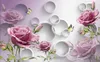 Personnalisé Photo Papier Peint 3D Stéréo Original rose rose fleurs peintes à la main simple mode mur de fond Extension Personnalité Mur Mural Wa