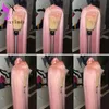 HotSelling Long Silky Straight Pink Lace Front Wig Brazilian Värmebeständig högkvalitativ syntetiska spetsfront peruker Cosplay för svarta kvinnor