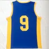 Maglie da basket da uomo # 9 Drake Jimmy Brooks Degrassi Community School Camicie cucite blu S-XXL