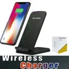 För iPhone X Qi Trådlös laddare Pad Trådlös laddningsladd för Samsung Note 8 iPhone 8 Plus Galaxy Note 5 med USB-kabel i Retail Box