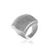 HIP HOP FULL BLING CZ RING Нержавеющая сталь Свободный размер квадратный замороженный кубический Zircon роскошный модный ювелирные изделия подарок