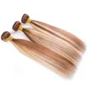 Piano Menselijk Haar Weave Indian Straight Hair Extensions Bundels Mix Kleur Honing Blond 8 613 Bleach Blonde Hair Extensions