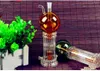 Doppelte 2-lagige Herzwasserflasche mit Farbkugel Großhandel Glasbongs Ölbrenner Glas Wasserpfeife Bohrinseln Raucherinseln