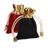 Velvet Beaded Drawstring Pouches 100pcs / lot 2Colors 2 formati imballaggio dei monili sacchetti regalo di nozze di natale nero rosso