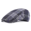 Mode unisexe plaine coton Plaid Ivy chapeau réglable casquette hommes femmes gavroche casquettes plat conduite Cabbie casquette Berets261Y