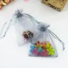 Silver Gray Orgranza Pouch Pouch Party Candy Sack Earrings Ring Netlace Braceklets Jewelry Gift Bag 2913