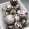 Wholesale 2kg Natural PINK Red Tourmaline Crystal Sphere Ball Healing Natural stones and minerals 7-10pcs