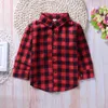 2018 Spring Baby Boys Girls Long Sleeve Shirt Plaids Red Black Checks Tops Blouse Cotton Clothes Outfit 15Y Kids Children Shirt4781520