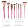 9pcs / set Rose Poignée Doux Cheveux Pinceaux De Maquillage Ensemble pour Fondation Fard À Paupières Blush Maquillage Pinceaux Surligneur Cils Cosmétique Pinceaux kit