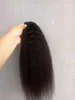 ブラジルの人間のバージンレミーキンキーストレートポニーテールヘアエクステンションクリップins natralブラックカラー100g 1バンドル5513302