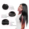 2x6 Deep Part Lace Closure With Human Hair 3 Bundles Brazilian Straight Pre Plucked Lace Closure With Weave for Women Natural Color