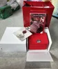 Square Red f￶r om EGA Watch Boxes Esbooklet Card Taggar och papper p￥ engelska klockor Box Original Inner Yttre m￤n armbandsur273s