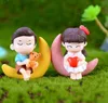 20pcs Resin Moon lovers Miniatures Landscape Accessories For Home Garden Cake Decoration Ornament doll Craft Diy
