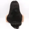 Peluca Frontal de encaje 360 prearrancada con pelo de bebé pelucas de cabello humano con encaje frontal recto para mujeres negras cabello Remy 180% de densidad