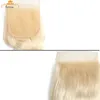 Bemiss Hair® 613 Cabelo Humano Loiro Feixes com Fechamento Brasileiro Do Cabelo Virgem Onda Do Corpo Em Linha Reta Cabelo Weavs com Fechamento Frontal Para mulheres