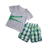 Vestiti del neonato Cartone animato Coccodrillo Infantile Del bambino Ragazzi Manica corta Top T-shirt Pantaloni corti 2 pezzi Estate Ragazzi Abiti Bambini Ragazzi Abbigliamento Set